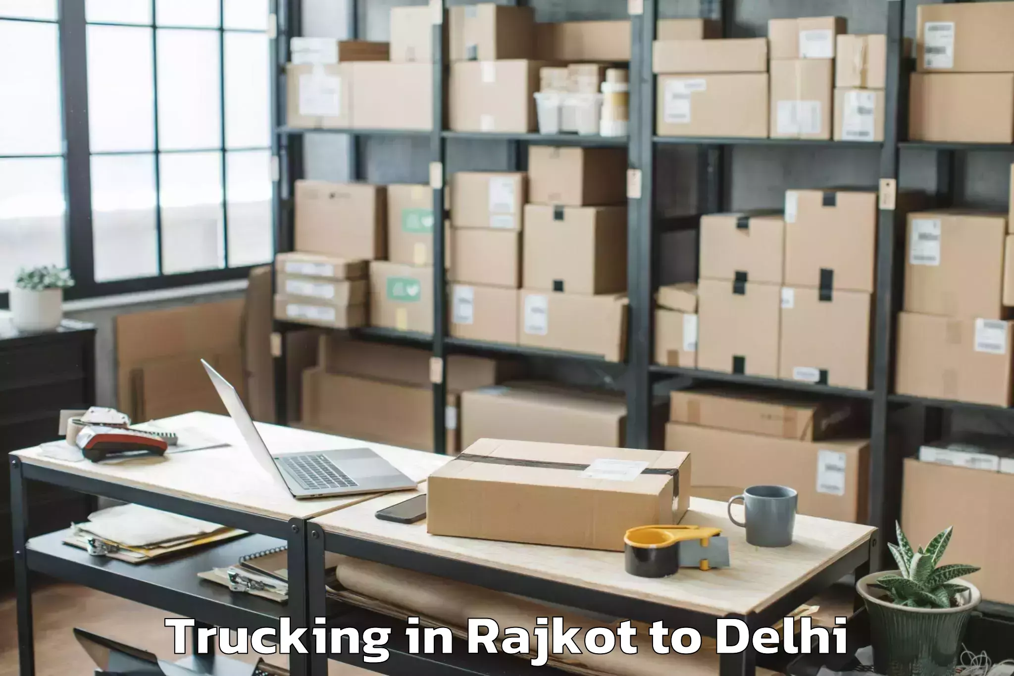 Top Rajkot to Parsvnath Mall Azadpur Trucking Available